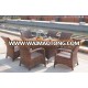 Comfortable plastic wicker restaurant dining tables and chairs